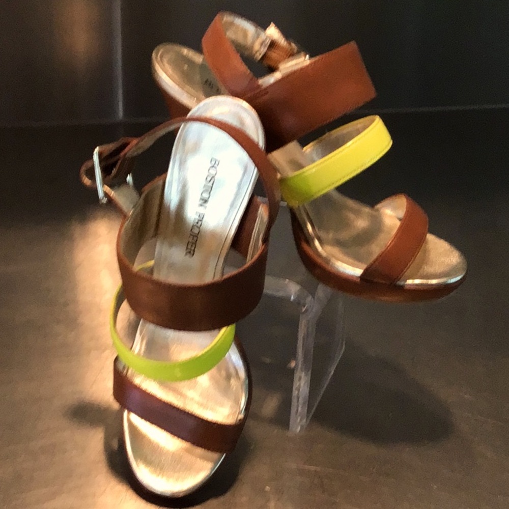Boston Proper Strappy sandals with 1” front platform. Worn ONCE!